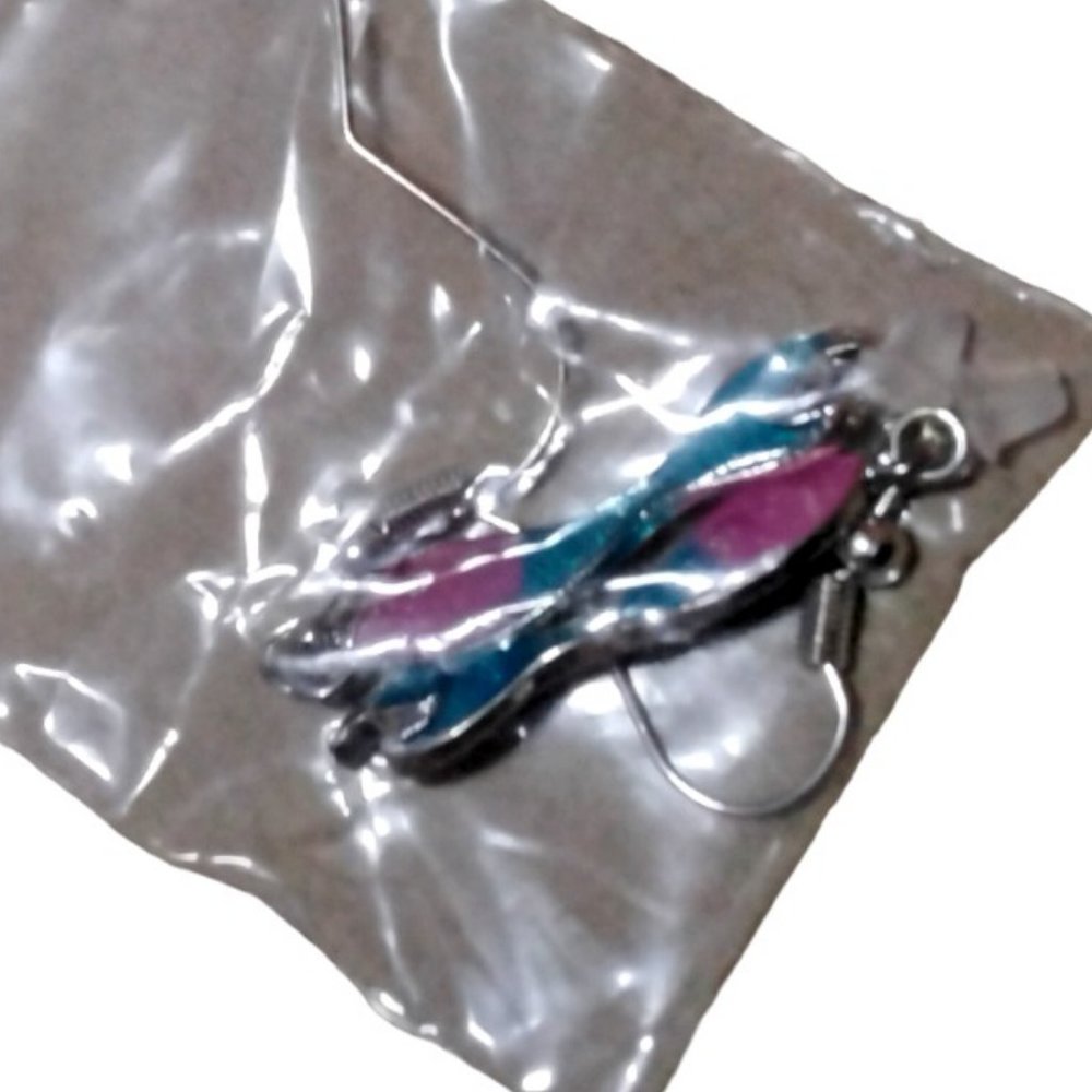 **NEW Sweet Mermaid Tail Dangle Earrings -  Perfect Gift Present Teens Girls - Picture 4 of 4